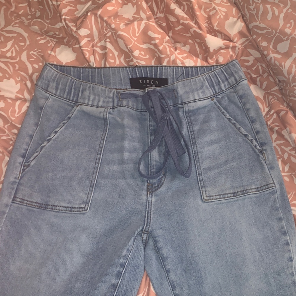 Women's Light Blue flare Jeans - Picture 3 of 5
